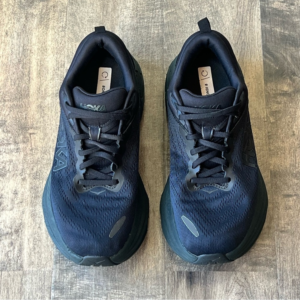 Hoka One One Womens WIDE Bondi 8 Black 1127954 BBLC Running Shoes Size 10 - Picture 5 of 10